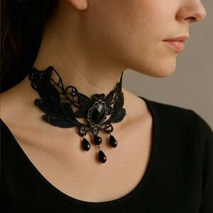 Elegant Black Lace Choker Necklace